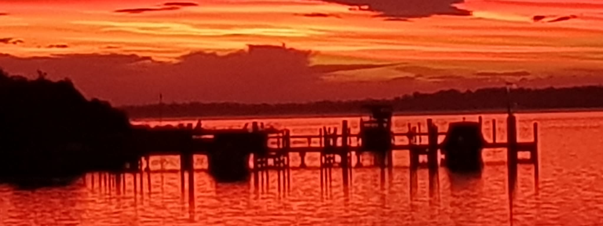 Sunset over a jetty on the Gippsland Lakes